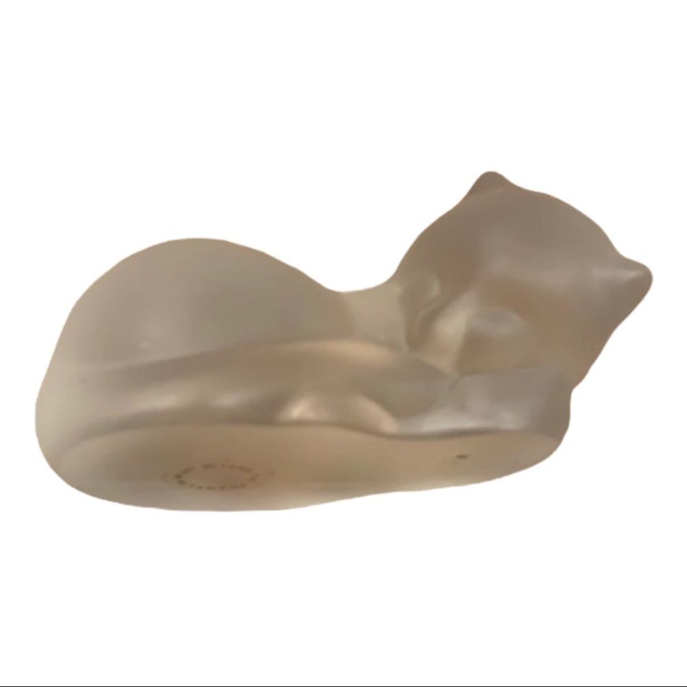 Franklin Mint Vtg Sleeping Cat Crystal Figurine